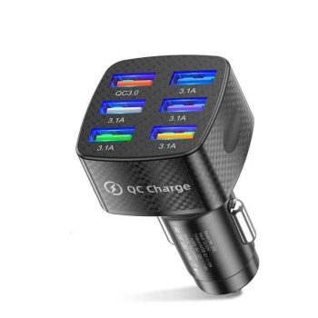 75W Multi-Port Car Charger with Quick Charge 3.0 for Modern Smartphones