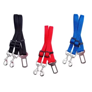 Adjustable Dual-Dog Car Safety Seat Belt with Quick Release