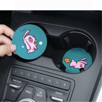 2-Piece Cartoon Animal Silicone Car Mug Coasters